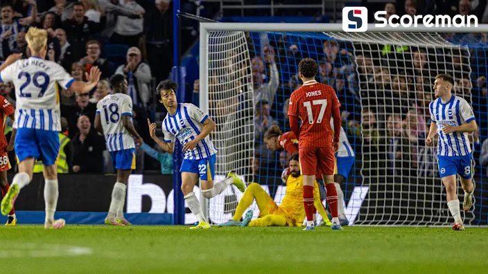 브라이튼, 리버풀에 3-2 역전승...日미토마 리그 10호골 폭발